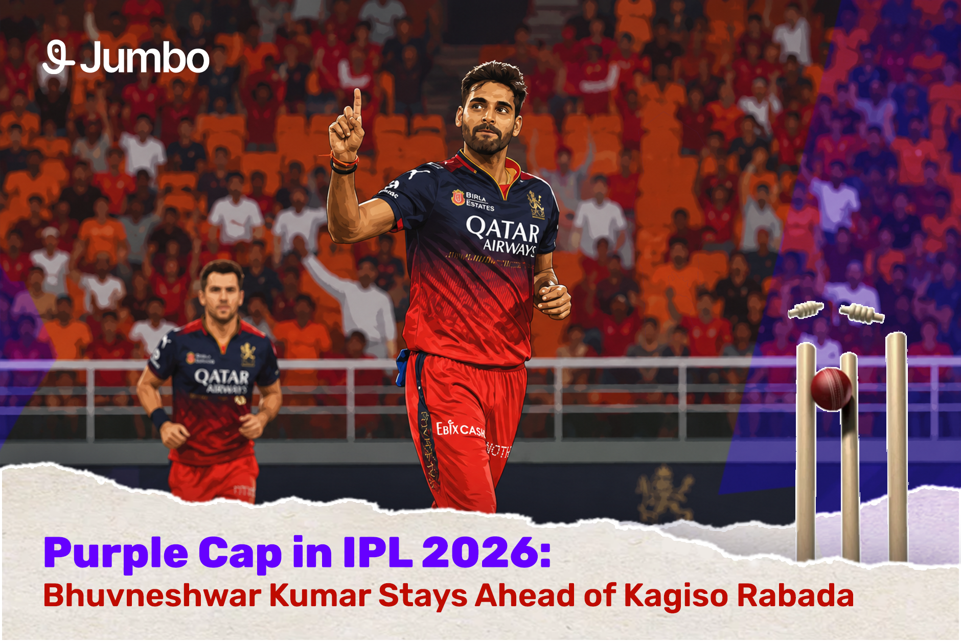 Purple Cap in IPL 2026: Bhuvneshwar Kumar Stays Ahead of Kagiso Rabada