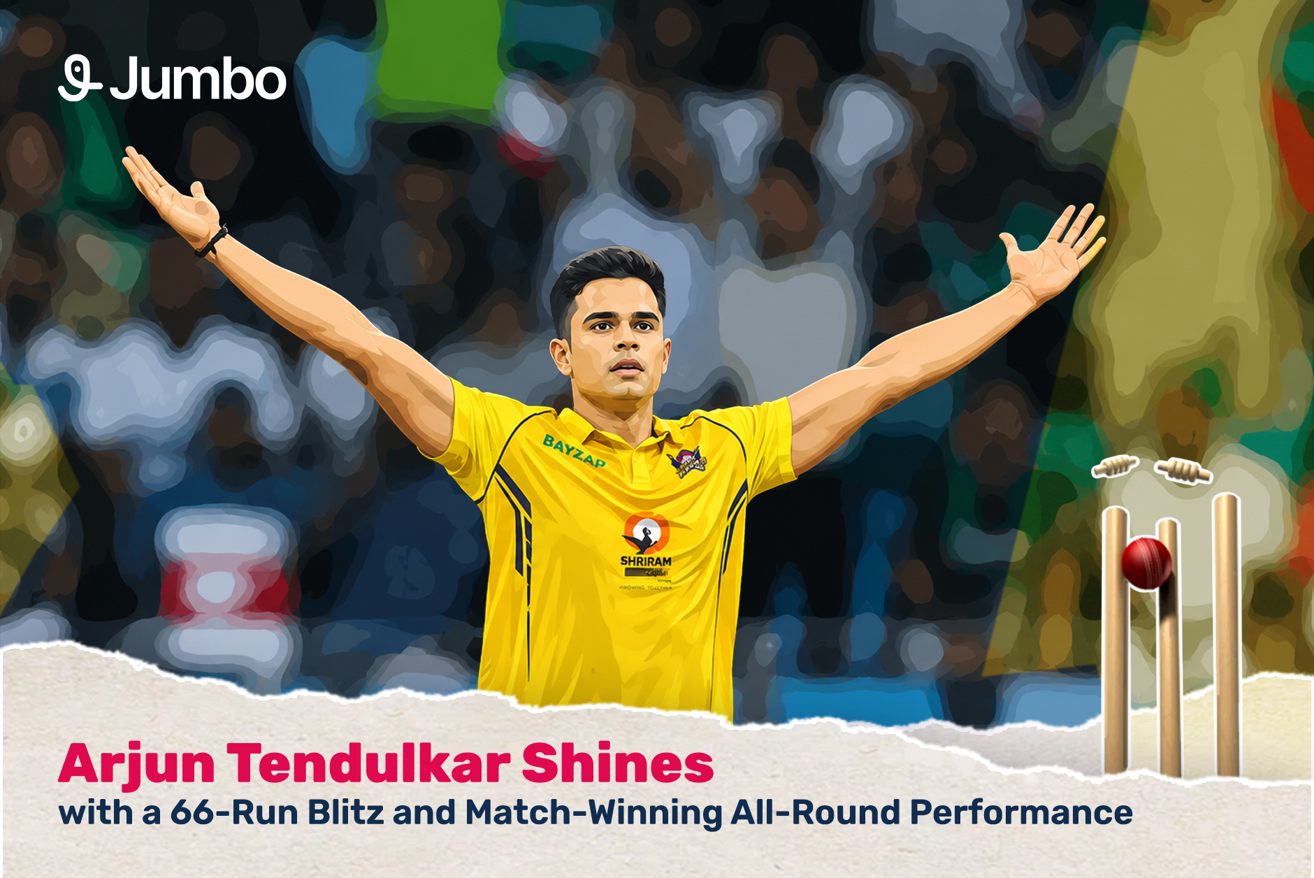 Arjun Tendulkar Delivers an All-Round Masterclass with a Blazing 66 and Match-Winning Spell